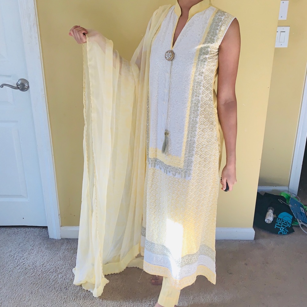 Yellow Pakistani Shalwar Kameez